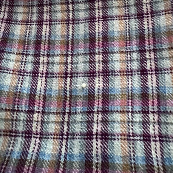 Vintage Viyella Wool Plaid Check Button Down Shirt sz S/M -Burgundy - Picture 11 of 11